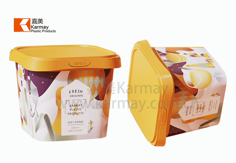 Plastic food packaging 1.5L Food Storage Ice cream Containers with lock lid