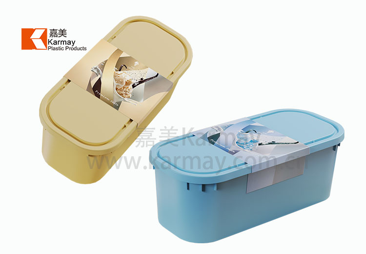 5L Food Storage Container Plastic Containers with Lid Rectangular Ice Cream Box