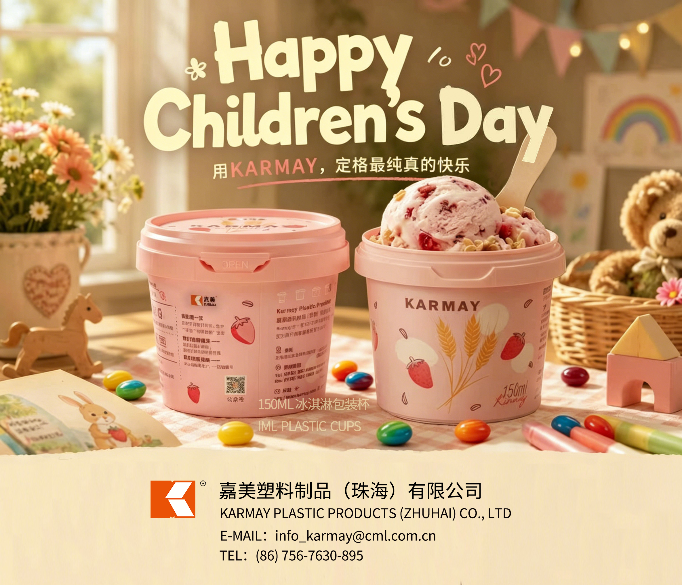 Children's Day themed picture of safe food containers for kids. KARMAY offers stable quality, stable delivery and custom solutions. Happy Children’s Day!