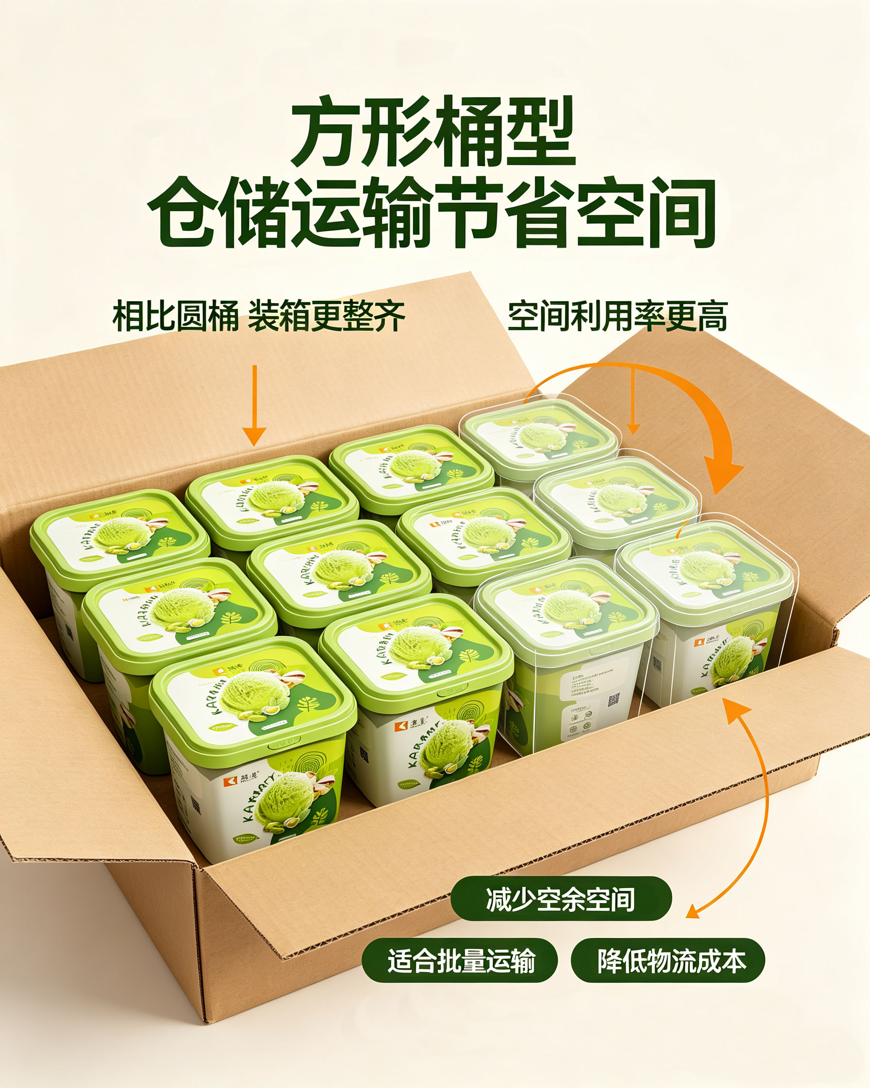 方形桶堆叠仓储，节省物流仓储空间效果图
